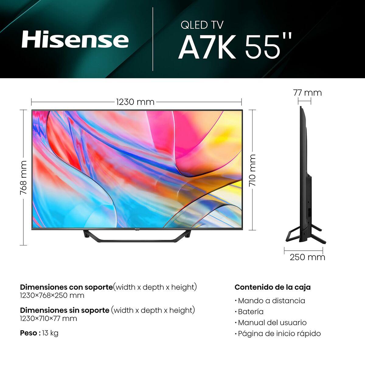 Hisense 55A7KQ TV 55" QLED 4K STV 4xHDMi 2xUSB Wi