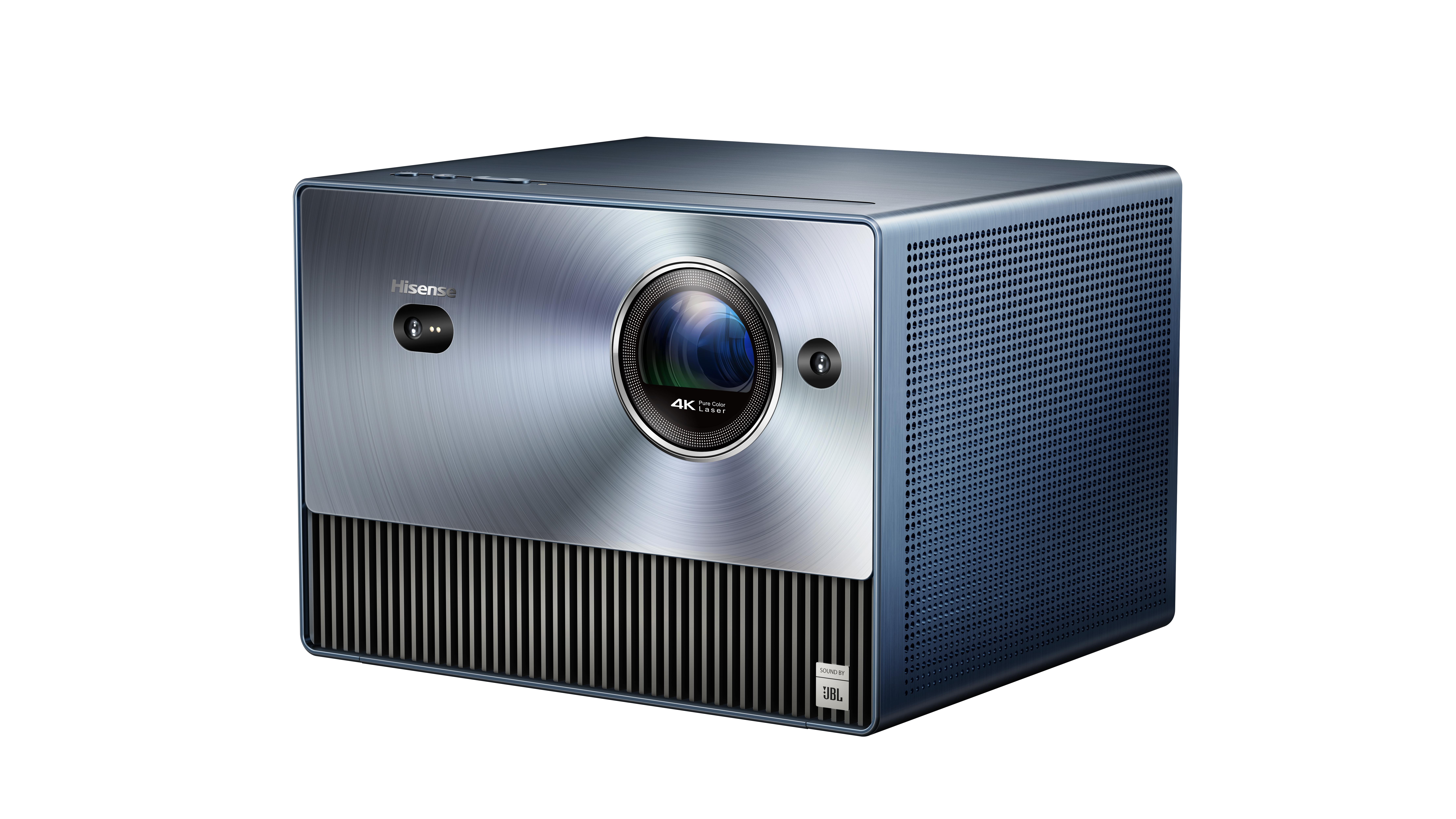 Hisense Mini Proiettore Triplo Laser 4K C1, da 65" fino a 300", Proiezione Tiro lungo, Smart TV VIDAA U6, Wifi, Bluetooth, Dolb