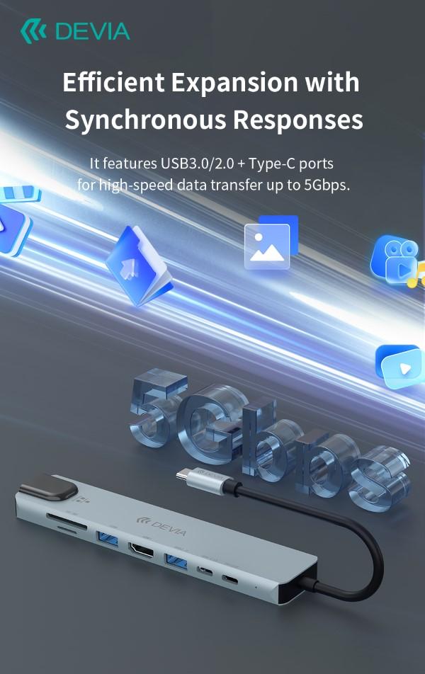 Tipo-C Hub 8 in 1 PD 100W...