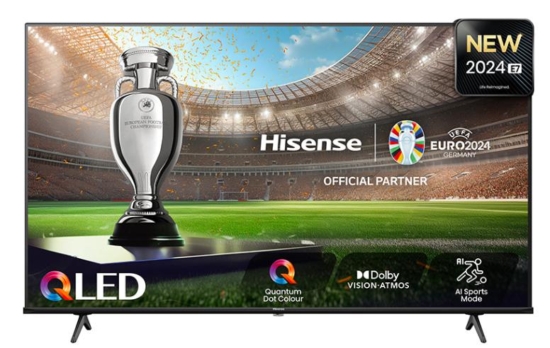 Hisense 43E77NQ TV 109,2 cm (43") 4K Ultra HD Smart TV Wi-Fi Nero 275 cd/mÂ²