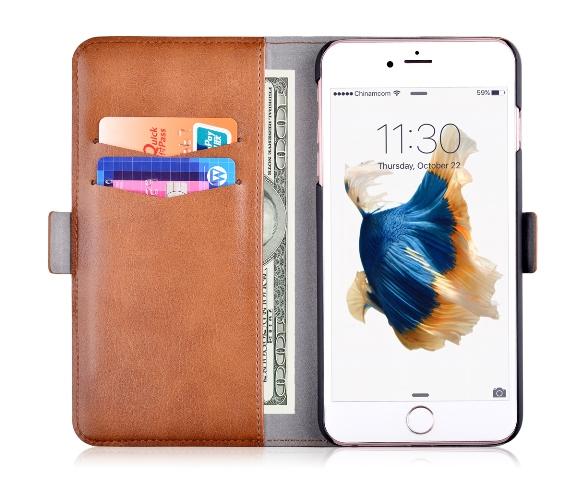 Custodia in Pelle con Portadocumenti per iPhone 6S/6 Marrone