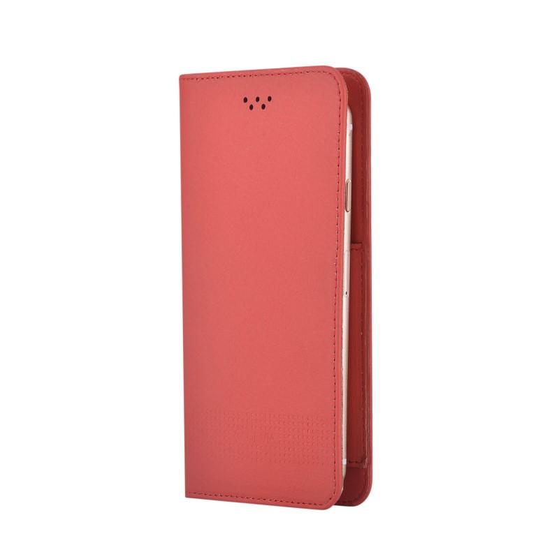 Custodia a Libro Universale per Smartphone 5.5 Pollici Rossa