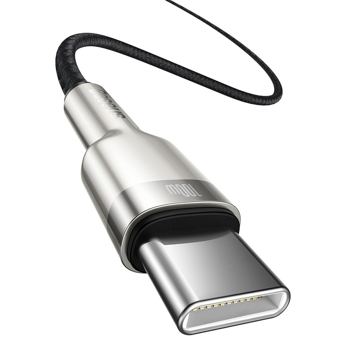 Baseus CATJK-C01 cavo per cellulare Nero 1 m USB C (Baseus Cafule Metal USB-C to USB-C Cable, 100W, 1m - Black)