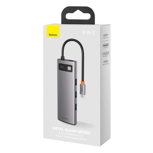Baseus Metal Gleam USB 3.2 Gen 1 [3.1 Gen 1] Type-C Grigio (Hub 8w1 Baseus Metal Gleam Series, USB)