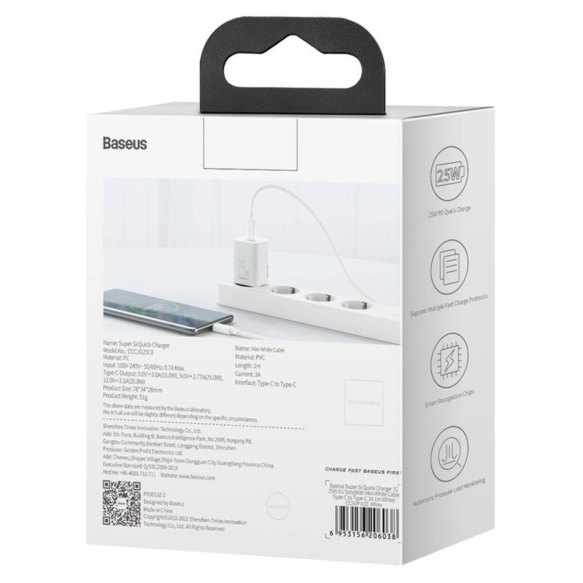 Caricbatterie da Parete Baseus Super Si Bianco 25 W