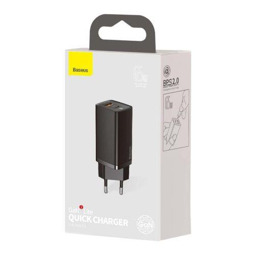 Baseus CCGAN2L-B01 Caricabatterie per dispositivi mobili Universale Nero AC Ricarica rapida Interno (Ladowarka Baseus Ladowarka