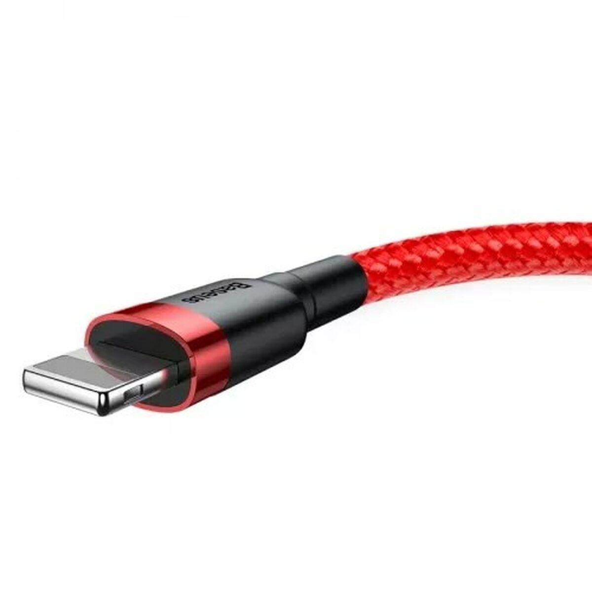 Baseus CALKLF-C09 cavo Lightning 2 m Rosso (SiGN Kevlar USB cable with Lightning 2.4A 2m - Grey/Red)