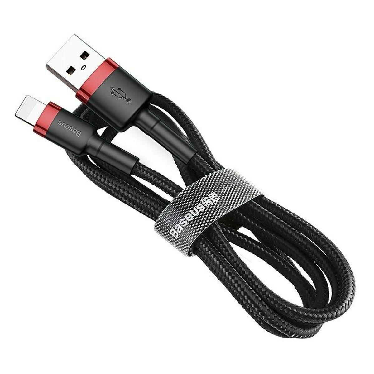 Baseus CALKLF-C19 cavo USB 2 m USB A Nero, Rosso (Baseus Kevlar USB cable with Lightning 1.5A 2 m - Red/Black)