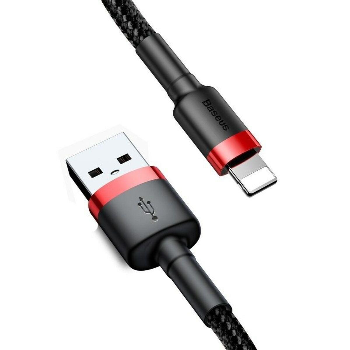 Baseus CALKLF-C19 cavo USB 2 m USB A Nero, Rosso (Baseus Kevlar USB cable with Lightning 1.5A 2 m - Red/Black)
