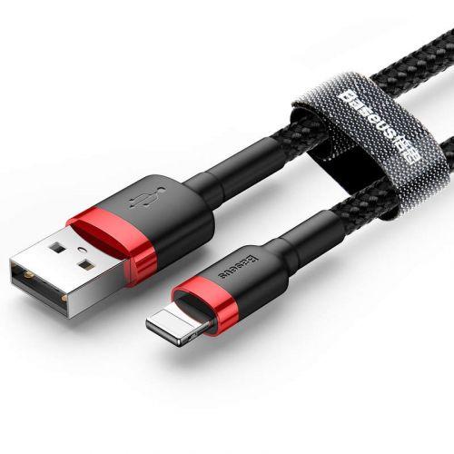 Baseus CALKLF-C19 cavo USB 2 m USB A Nero, Rosso (Baseus Kevlar USB cable with Lightning 1.5A 2 m - Red/Black)