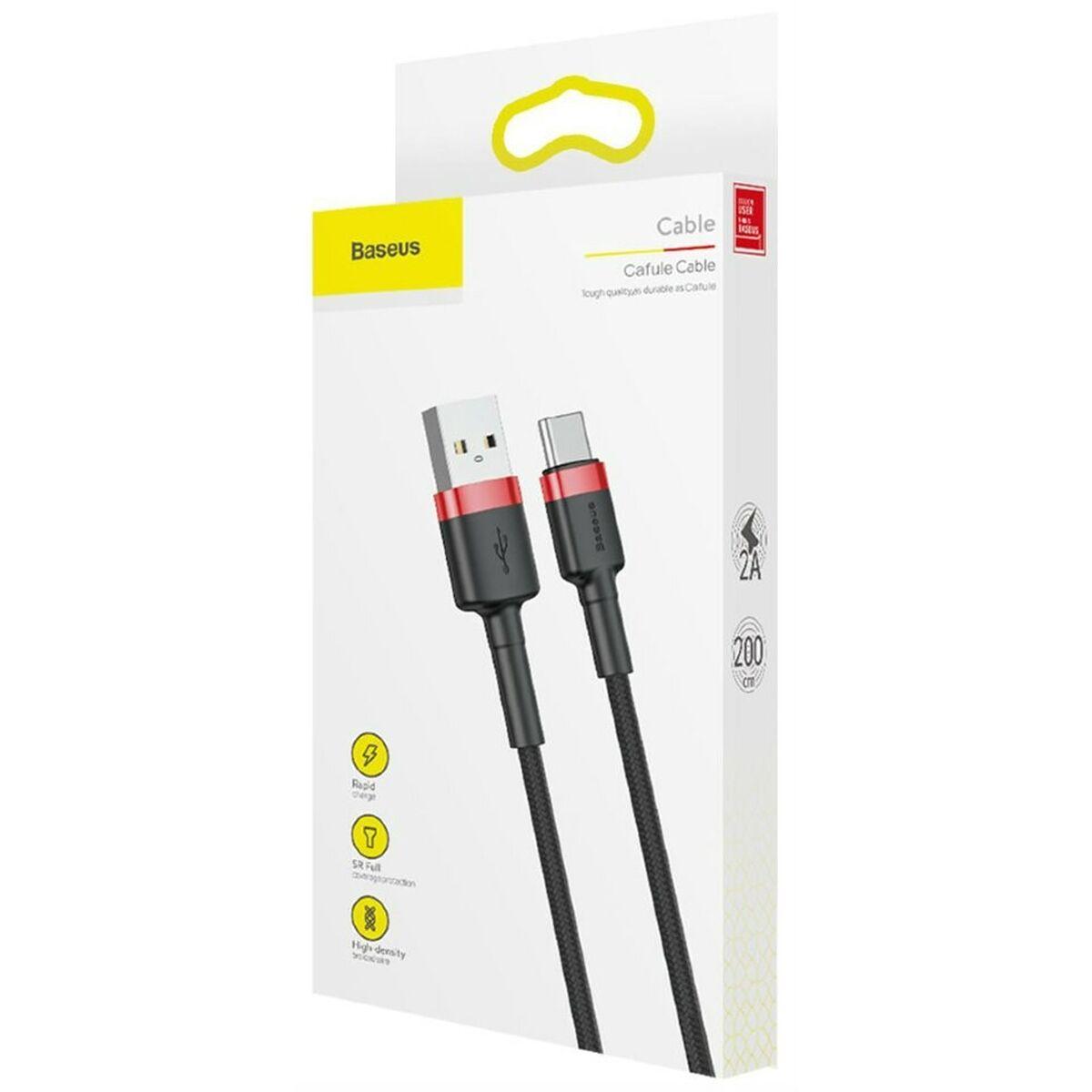 Baseus Cafule cavo USB 2 m USB A USB C Nero Rosso