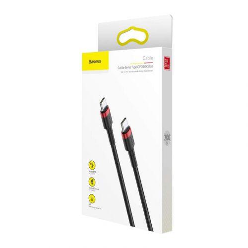 Baseus CATKLF-H91 cavo USB 2 m USB C Nero, Rosso (Kabel USB Baseus Kabel Cafule 2x USB-C)