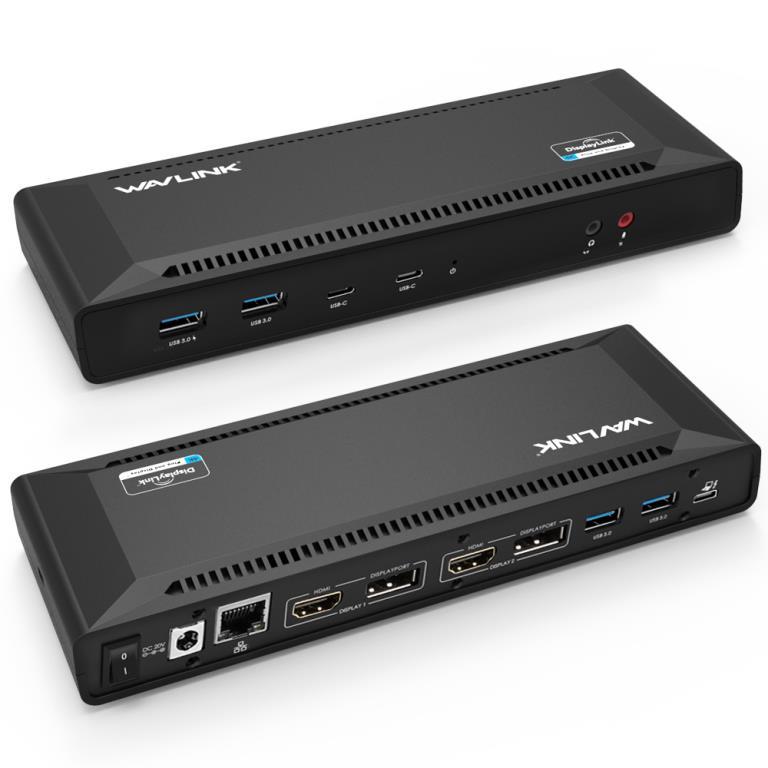 Dock USB type C vers 4*USB3.1 type A, 1*USB-C, 2*DP 4K/60Hz, 2*HDMI 4K/60Hz, 1*Giga Lan, 1*Audio In/Out, Alimentatore da 100 W,