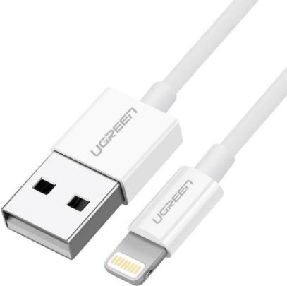 Ugreen cable USB 2.0 A lightning 2m 5V/2.4A iPhone 7 / 7plus / 6S/ 6 / 6 Plus iPhone 5s/5c/5 iPad Mini/Mini 2 iPad 1 m Bianco (