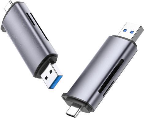 Ugreen 50706 - MMC - MicroSD (Transflash) - MicroSDHC - MicroSDXC - RS -MMC - SD - SDHC - SDXC - Silver - USB/Micro USB - 73,7