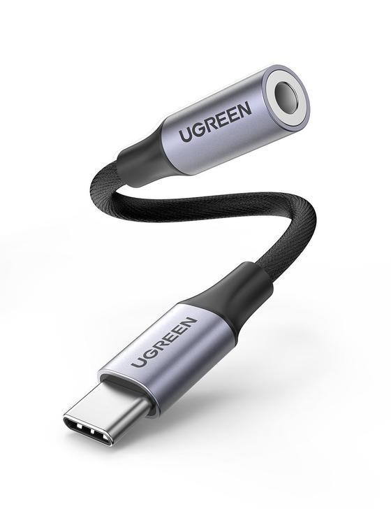Ugreen 80154 cavo per cellulare Nero, Grigio USB C 3.5mm