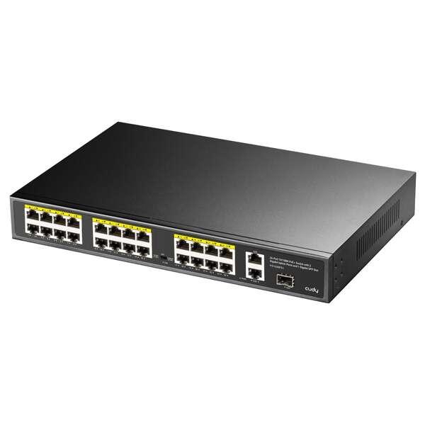 Cudy FS1026PS1 Switch Gigabit PoE a 24 porte 10/100 Mbit 2 porte Uplink Gigabit 1 slot SFP da 125 Gbps