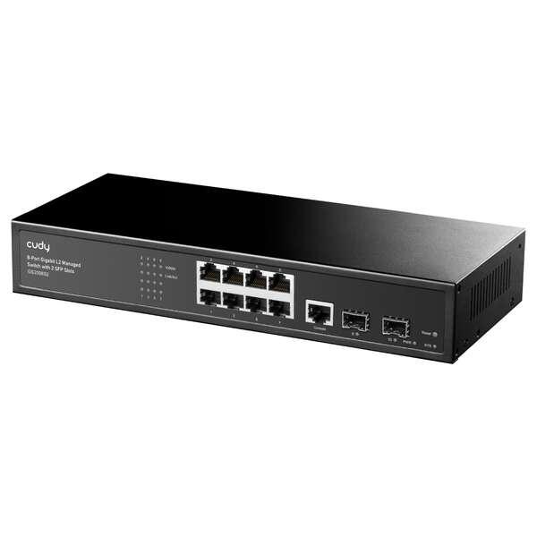 Cudy GS2008S2 Switch gestito Gigabit L2 a 8 porte con 2 porte SFP Gigabit