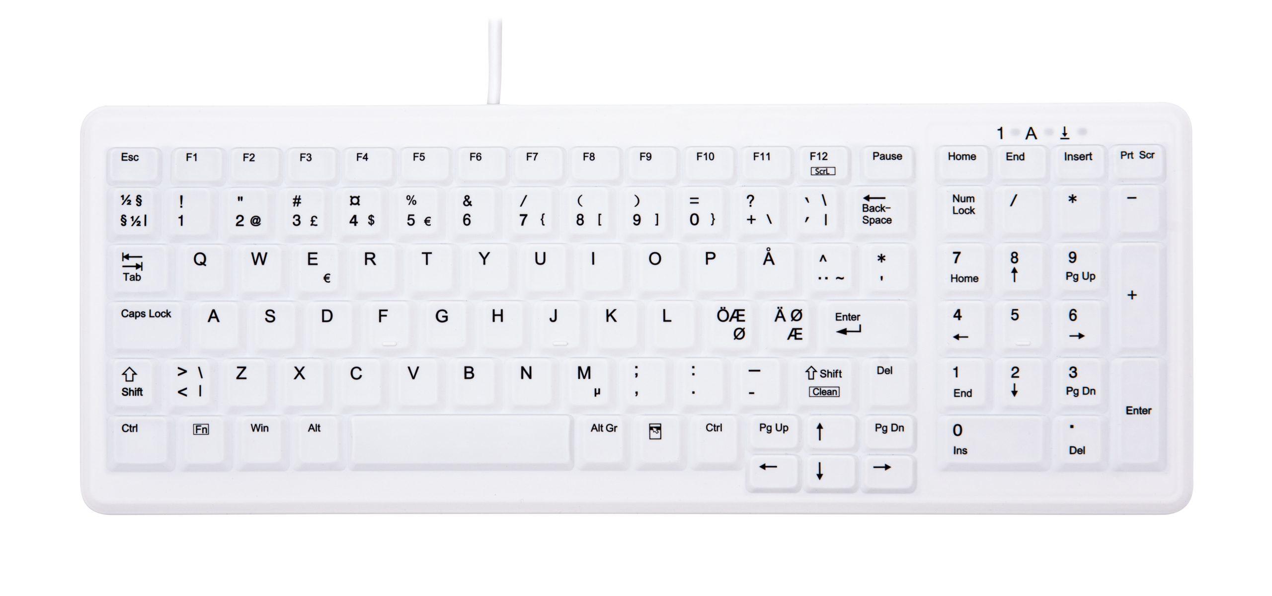 CHERRY AK-C7000 tastiera Medico USB QWERTY Norvegese Bianco