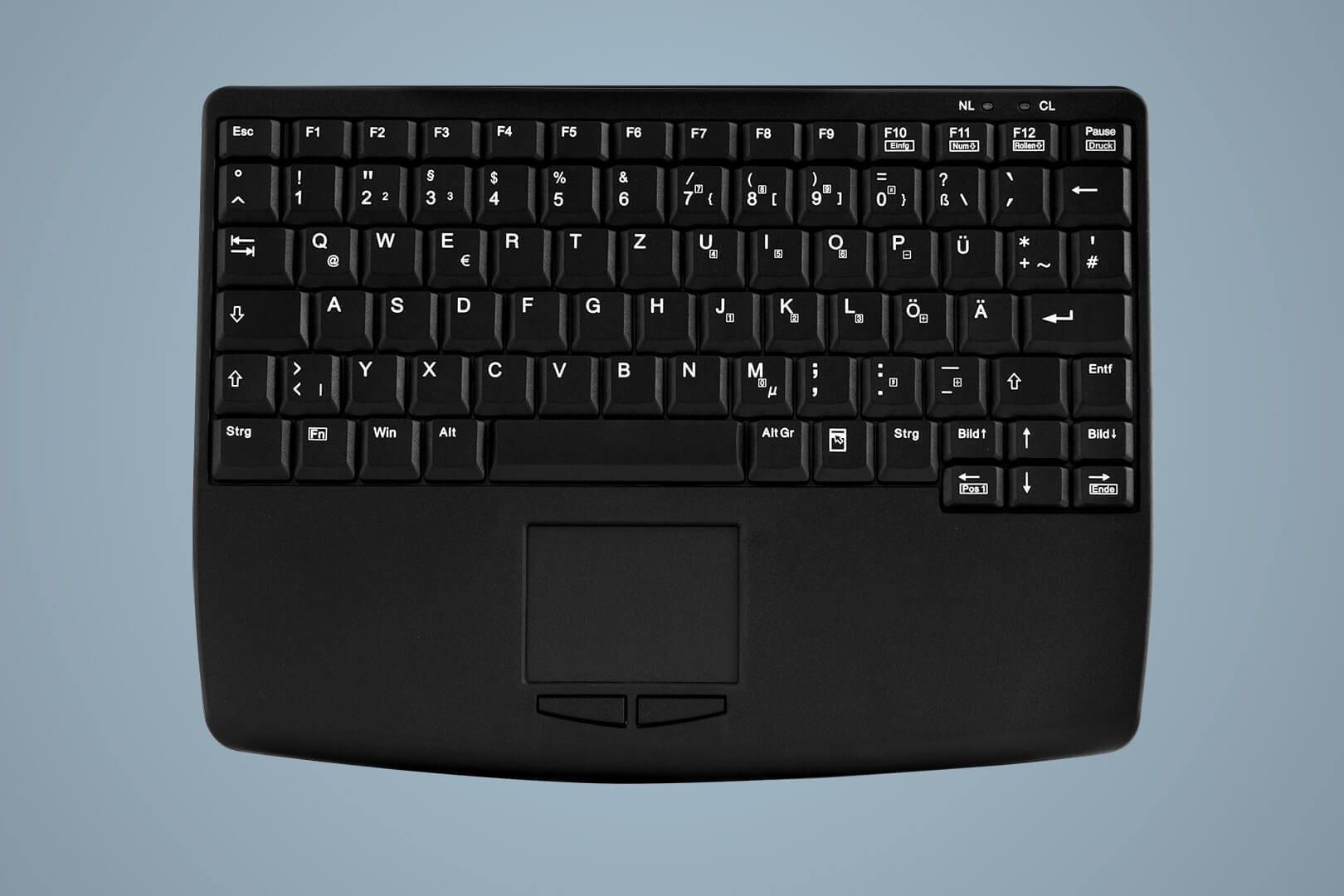 Compact Notebook Style Touchpad Keyboard - Corded - QWERTY - Black