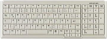 Industry 4.0 Compact Notebook Style Keyboard with NumPad - Corded - QWERTY - Light Grey