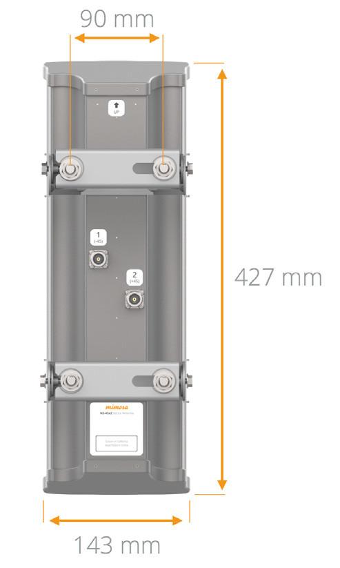 Mimosa N5-45X2 | Antenna settoriale | 19dBi, 45st, 4,9-6,4 GHz, 2x N-femmina