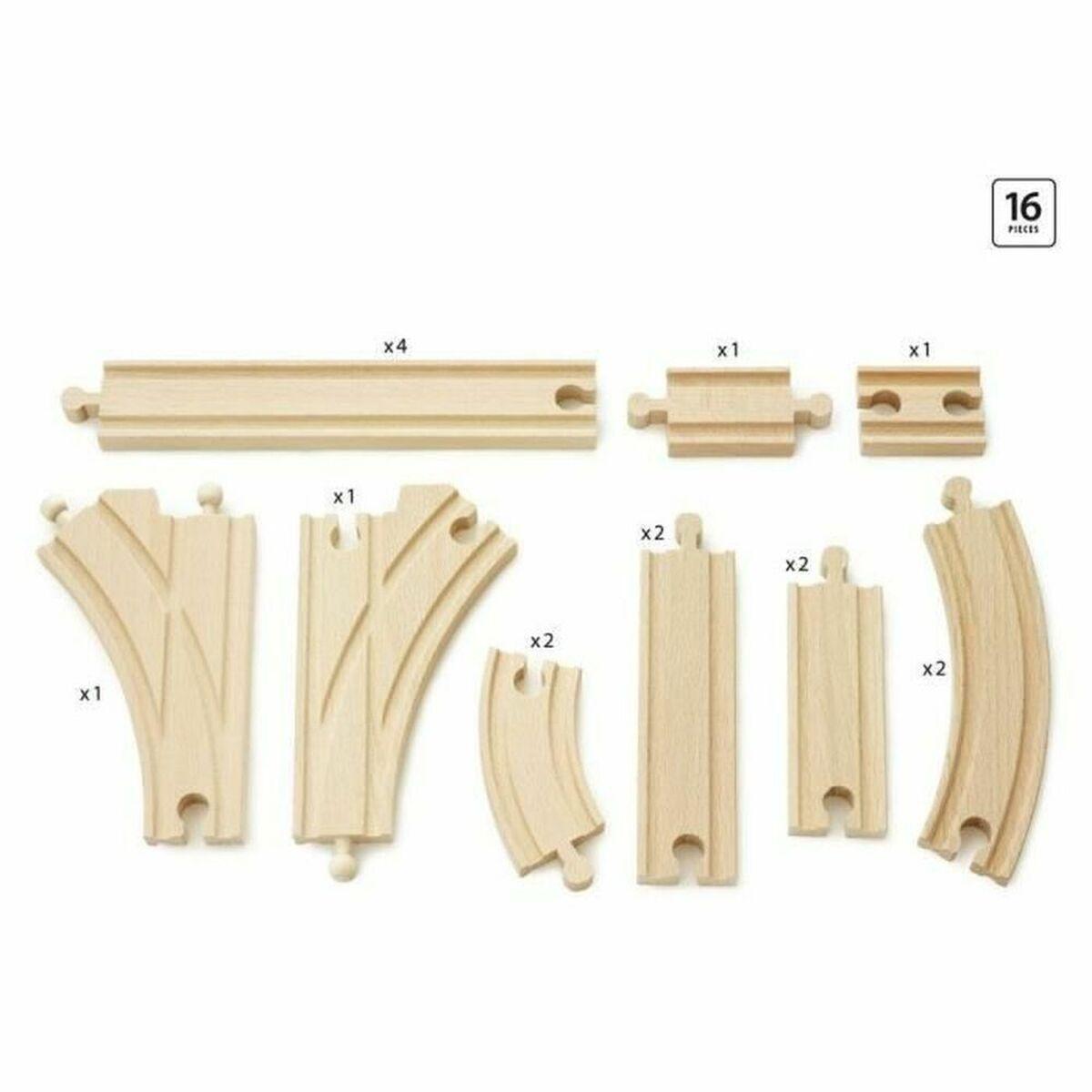 Binario del treno Brio Intermediate Evolution Set Legno 16 Pezzi