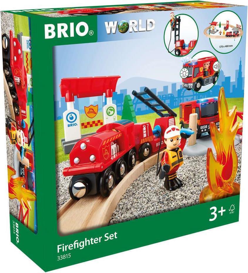BRIO Railway Large Fire Department Deluxe Set - Ragazzo/Ragazza - Nero - Rosso - Legno - Legno - CE - FSC - Batteria/Batteria r