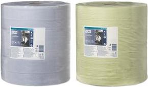 Rullo di pulizia industriale Tork, 3 strati, blu, tergicristallo di carta, tessuto, perforato, a forma di perforazione, -1 (128