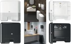 Dispenser di asciugamani a piegatura mini di Tork Xpress, plastica, nero per asciugamani a più snello, design molto sottile, r