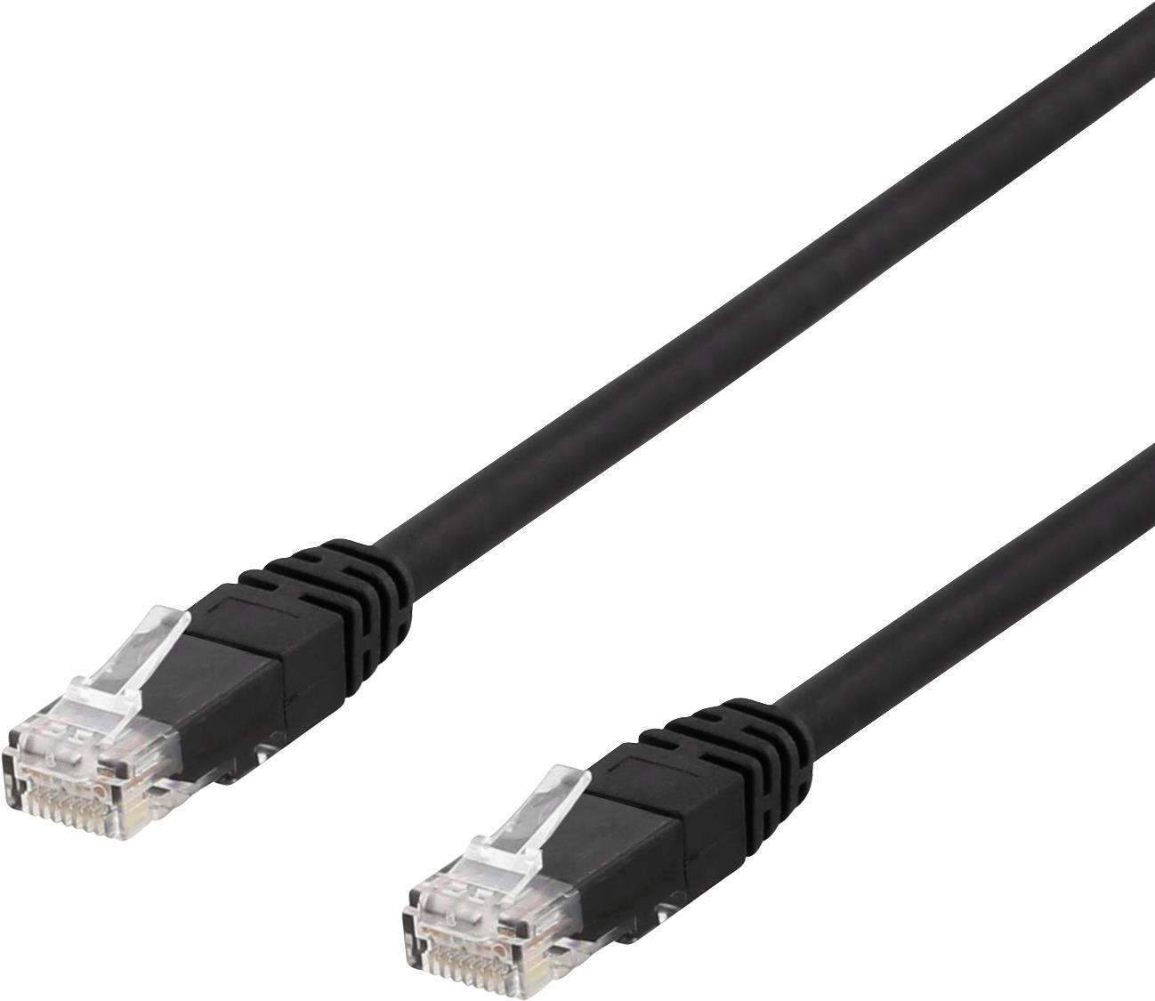 Deltaco TP-61Sau Network Cable Black 1 M Cat6A U/UTP (UTP) (TP-61SAU)