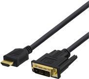 DELTACO HDMI-110D - adapterkabel - 1 m