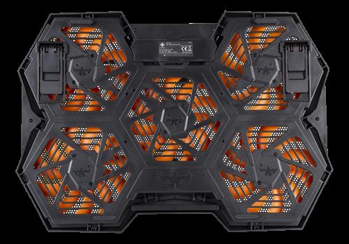 Deltaco GAM-072 base di raffreddamento per laptop 1300 Giri/min Nero, Arancione (Deltaco Gaming Laptop Cooler - Black)