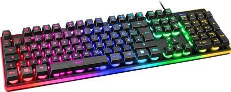 Deltaco Gaming Gam-021-RGB-DE Wired tastiera da gioco USB Ergonomicamente tedesco illuminato Qwertz Schwarz (Gam-021-RGB-DE)