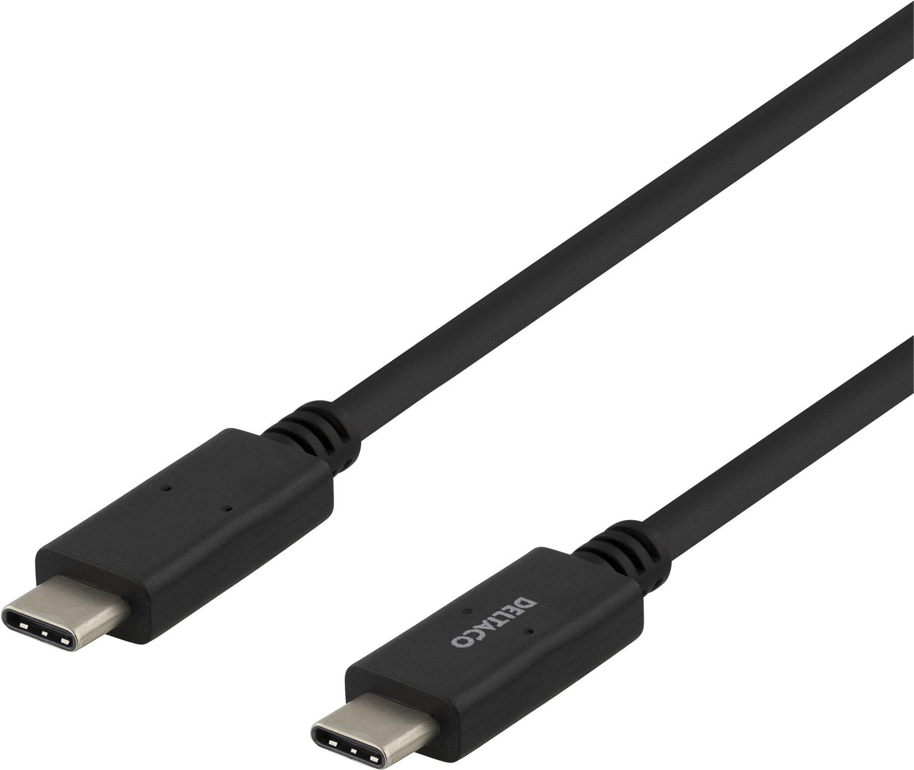 Deltaco USBC-1501M cavo USB 1 m USB 3.2 Gen 1 [3.1 Gen 1] Nero (Deltaco USB-C to USB-C Cable, 1m, 5A - Black)