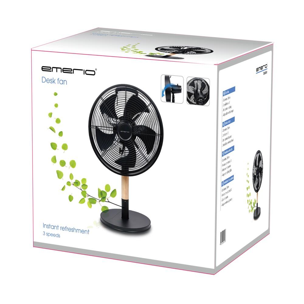 Emerio FN-114499.2 Nero | Ventilatore da tavolo | 30 cm, 3 impostazioni di velocita