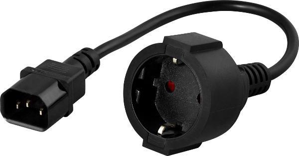 PowerWalker 91015003 cavo di alimentazione Nero 02 m Accoppiatore C14 CEE7/3 (IEC C14 to Schuko converter - Convert IEC C14 to