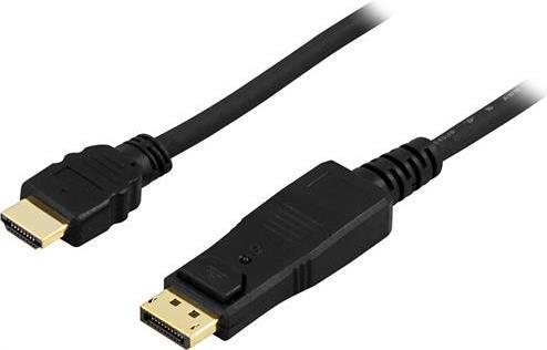 Deltaco DP-3020 cavo e adattatore video 2 m DisplayPort HDMI tipo A [Standard] Nero (DELTACO DP-3020)