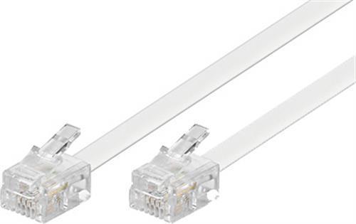Deltaco DEL-160F cavo telefonico 3 m Bianco (Deltaco DEL-160F - 3m Telefonkabel RJ1)
