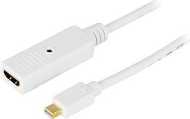 Deltaco DP-HDMI100 cavo e adattatore video 1 m Mini DisplayPort HDMI tipo A [Standard] Bianco (Deltaco DP-HDMI100 - videokabel