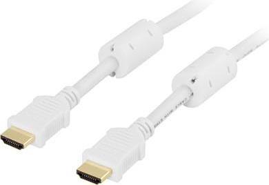 Deltaco HDMI-1030A cavo HDMI 3 m HDMI tipo A [Standard] Bianco (DELTACO HDMI-1030A - HDMI med Ethernet)
