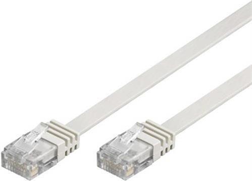 Deltaco TP-60V-FL cavo di rete Bianco 0,5 m Cat6 U/UTP [UTP] (DELTACO Cat6 network cable, flat, 0.5m, white)
