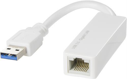 Deltaco USB3-GIGA4 scheda di rete e adattatore Ethernet (Deltaco Adapter USB-A 3.0 to Network Adapter - White)