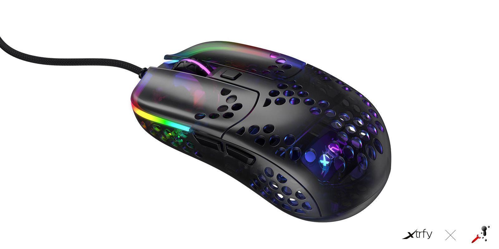Xtrfy MZ1 mouse USB tipo A Ottico (Xtrfy MZ1 Ultra-Light ZYS RAIL USB RGB Optical Gaming Mouse - Black MZ1-RGB-BLACK-TP)