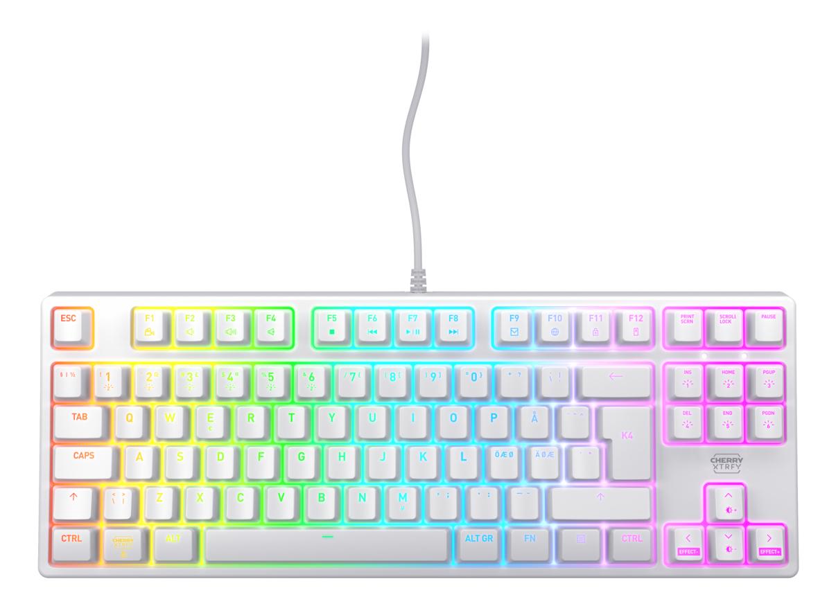 CHERRY K4V2 TKL tastiera Gaming USB QWERTY Nordic Bianco