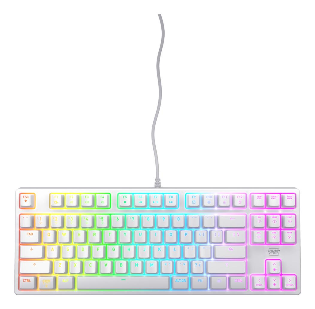 CHERRY K4V2 TKL tastiera Gaming USB QWERTY Inglese US Bianco