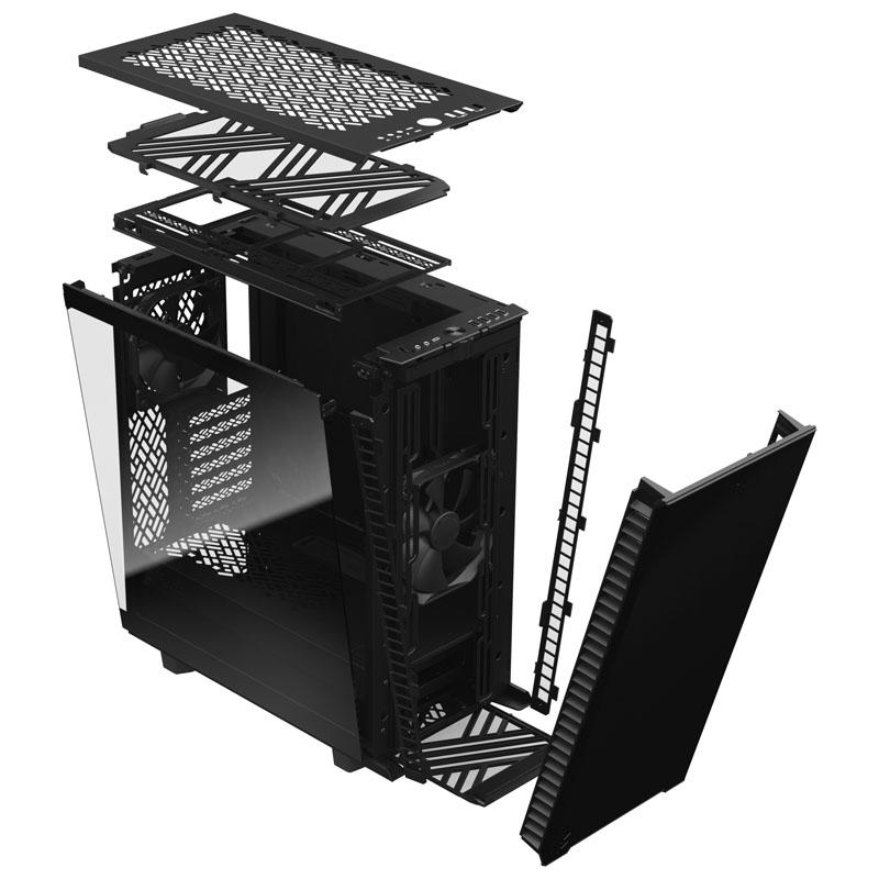 Design frattale DEFINE 7 compatto - SCHWARZ / vetro tentato scuro (riccio torre midi vetrate poppata del suono)