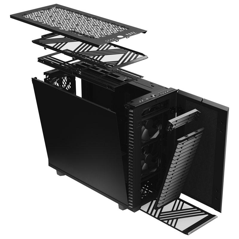 Aluminium - Stahl - Schwarz - ATX - EATX - micro ATX - Micro-ITX - WAN Black Solid 57.7L 6 x 3.5"/2.5" SSD/HDD Trays 7 2 Exp