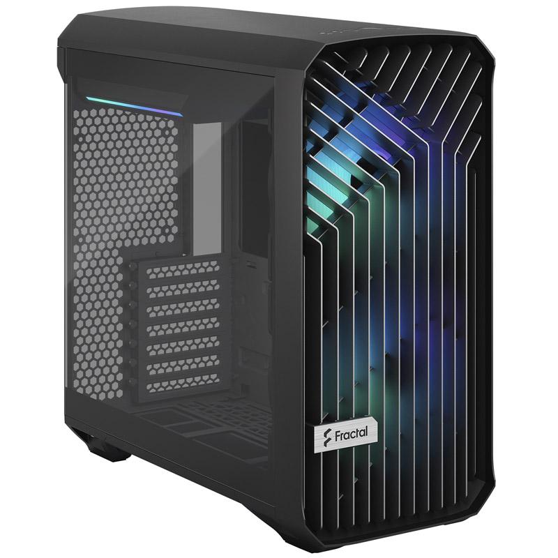 Design frattale Torrent Compact TG tinta luminosa-nera RGB (finestre in vetro legato con illuminazione RGB alloggiamento della