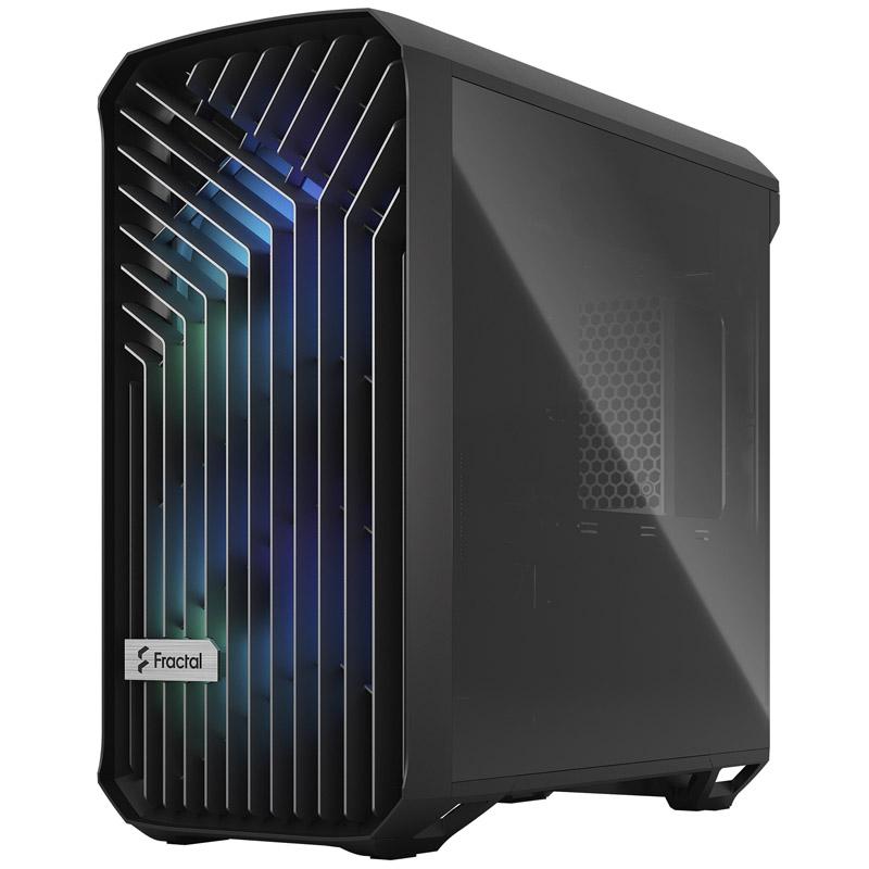 Design frattale Torrent Compact TG tinta luminosa-nera RGB (finestre in vetro legato con illuminazione RGB alloggiamento della